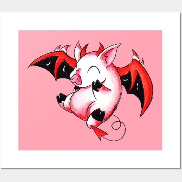 Devil Piggy Wall Art by KristenOKeefeArt